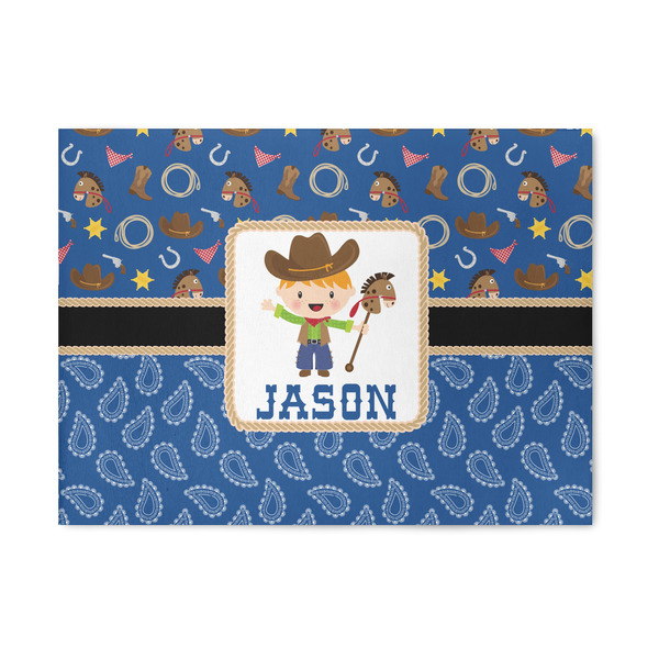 Custom Blue Western 5' x 7' Patio Rug (Personalized)