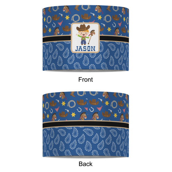 Blue Western 8" Drum Lampshade - APPROVAL (Fabric)