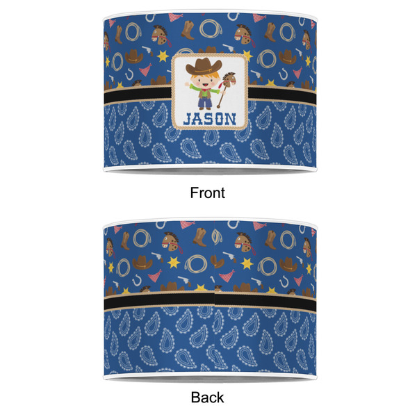 Blue Western 8" Drum Lampshade - APPROVAL (Poly Film)