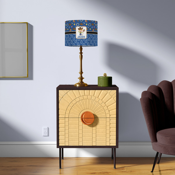 Blue Western 8" Drum Lampshade - LIFESTYLE