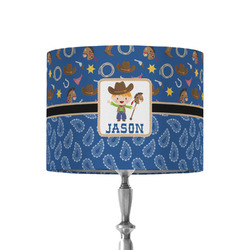 Blue Western 8" Drum Lamp Shade - Fabric (Personalized)