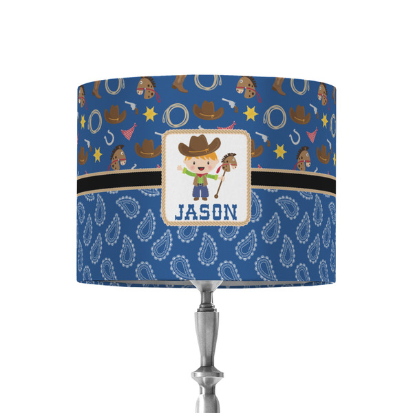 Custom Blue Western 8" Drum Lamp Shade - Fabric (Personalized)