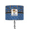 Blue Western 8" Drum Lampshade - ON STAND (Fabric)