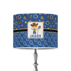 Blue Western 8" Drum Lamp Shade - Poly-film (Personalized)