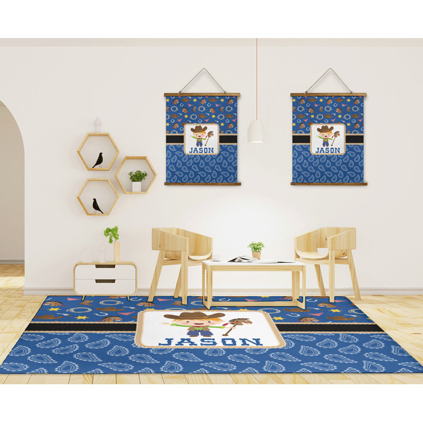 Blue Western 8'x10' Indoor Area Rugs - IN CONTEXT