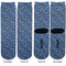 Blue Western Adult Crew Socks - Double Pair - Front and Back - Apvl