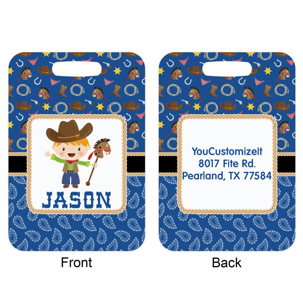 Blue Western Aluminum Luggage Tag (Front + Back)