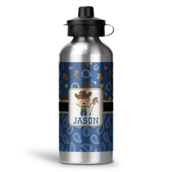 Custom Blue Western Water Bottle - Aluminum - 20 oz (Personalized)