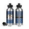 Blue Western Aluminum Water Bottle - Front and Back