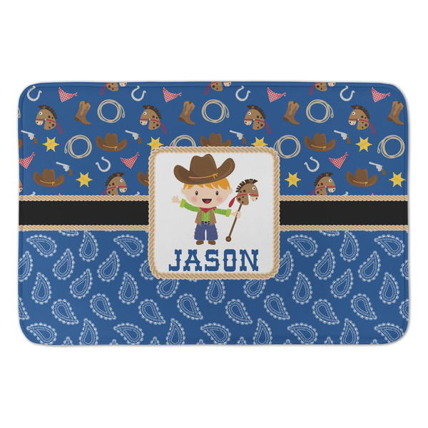 Custom Blue Western Anti-Fatigue Kitchen Mat (Personalized)