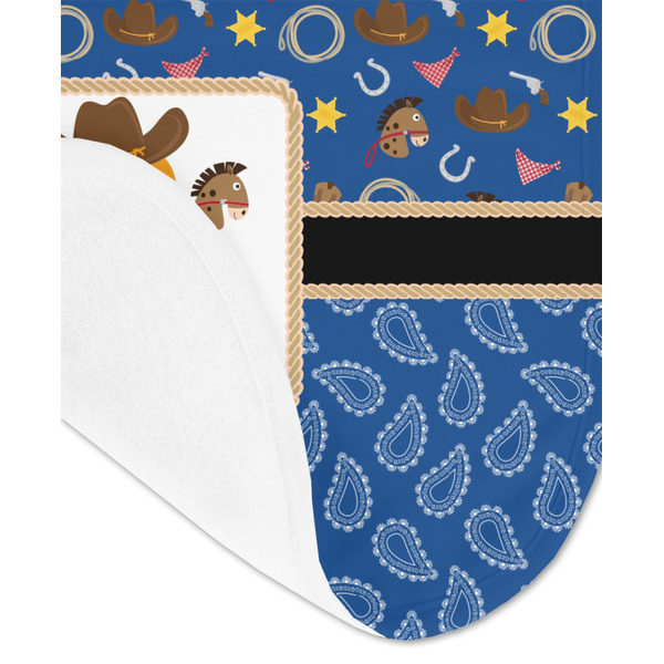 Blue Western Baby Bib - AFT detail