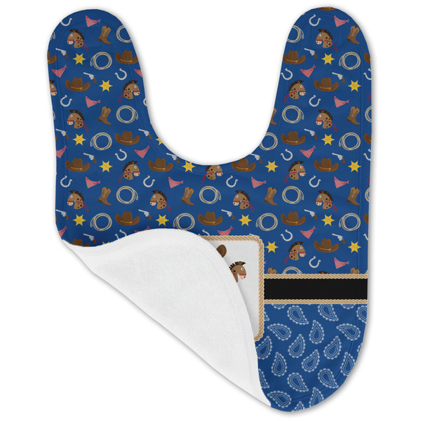 Blue Western Baby Bib - AFT folded