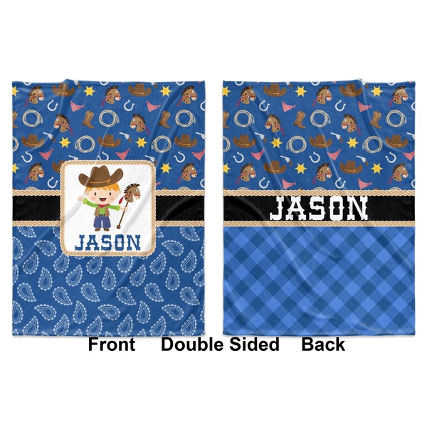 Blue Western Baby Blanket (Double Sided - Printed Front and Back)