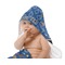 Blue Western Baby Hooded Towel on Child
