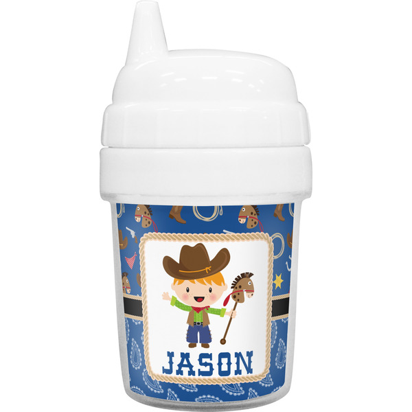 Custom Blue Western Baby Sippy Cup (Personalized)