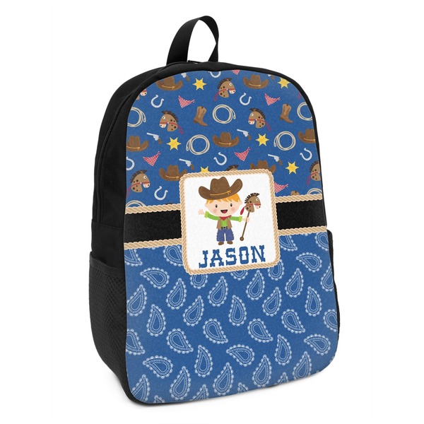 Custom Blue Western Kids Backpack (Personalized)