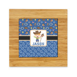 Blue Western Bamboo Trivet with Ceramic Tile Insert (Personalized)
