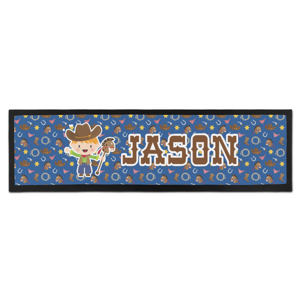 Custom Blue Western Bar Mat - Large (Personalized)