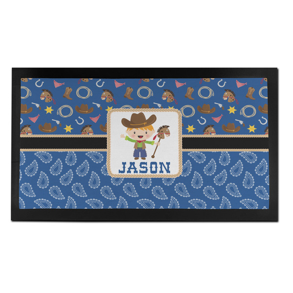 Blue Western Bar Mat - Small - FRONT