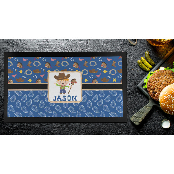 Blue Western Bar Mat - Small - LIFESTYLE