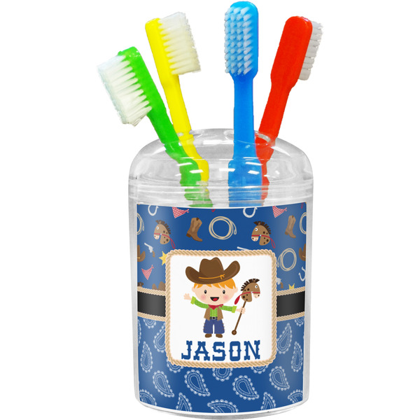 Custom Blue Western Toothbrush Holder (Personalized)