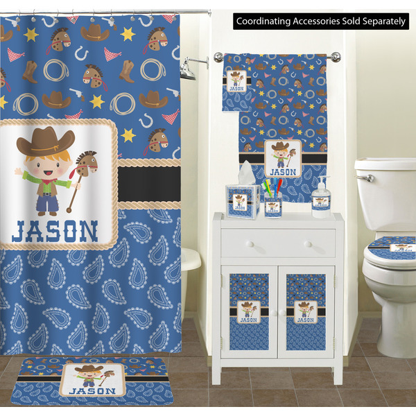 Blue Western Bathroom Scene