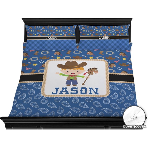Blue Western Bedding Set (King) - Duvet