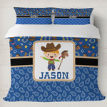 Blue Western Duvet Cover Set - King (Personalized)