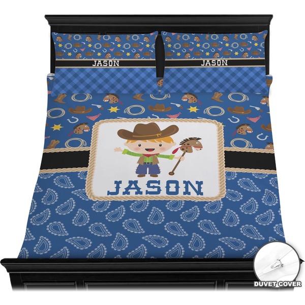 Blue Western Bedding Set (Queen) - Duvet