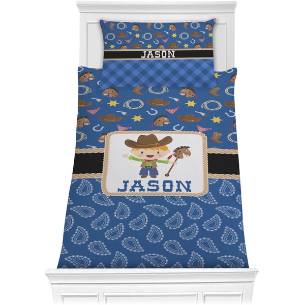 Custom Blue Western Comforter Set - Twin (Personalized)