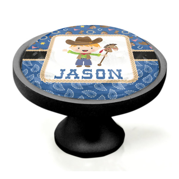 Blue Western Black Custom Cabinet Knob (Side)