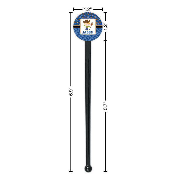 Blue Western Black Plastic 7" Stir Stick - Round - Dimensions