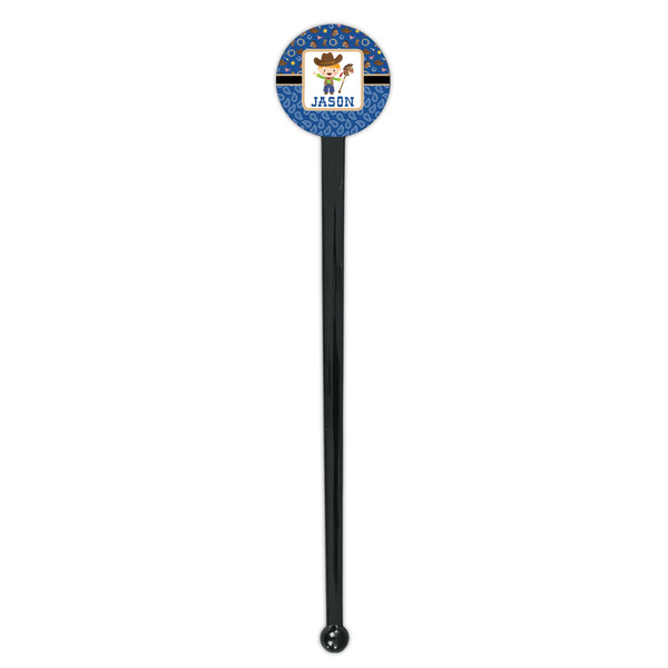 Blue Western Black Plastic 7" Stir Stick - Round - Single Stick