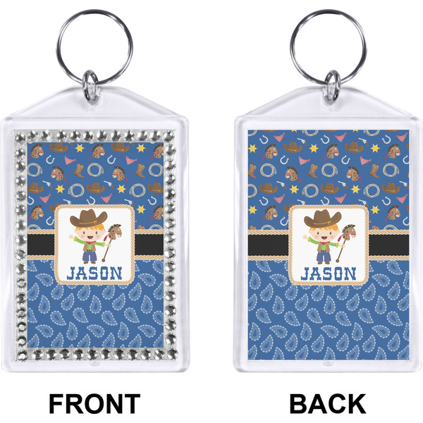 Blue Western Bling Keychain (Front + Back)