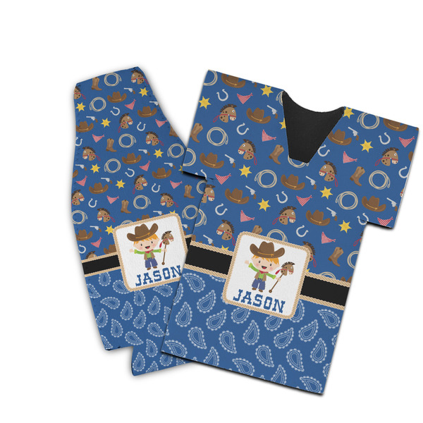 Custom Blue Western Bottle Cooler (Personalized)