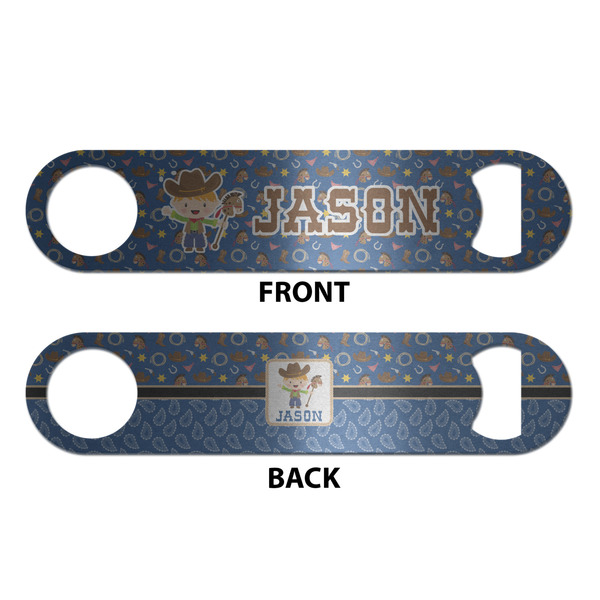 Blue Western Bottle Opener - Front & Back