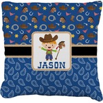 Blue Western Faux-Linen Throw Pillow 26" (Personalized)