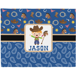 Blue Western Woven Fabric Placemat - Twill w/ Name or Text