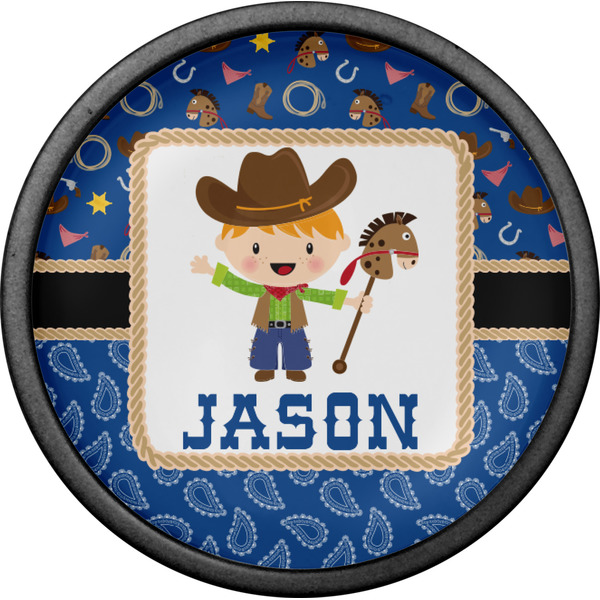 Blue Western Cabinet Knob - Black - Front