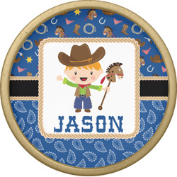 Blue Western Cabinet Knob - Gold (Personalized)