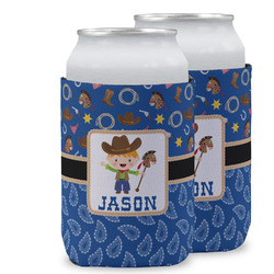 Blue Western Can Cooler (12 oz) w/ Name or Text