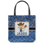 Blue Western Canvas Tote Bag - Large - 18"x18" (Personalized)
