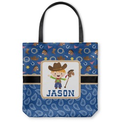 Blue Western Canvas Tote Bag (Personalized)