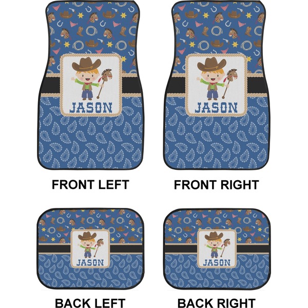 Blue Western Car Floor Mats Set (2F + 2B)