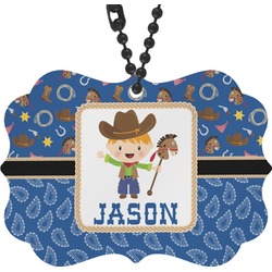 Blue Western Rear View Mirror Decor (Personalized)