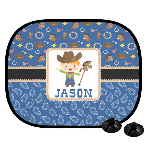 Custom Blue Western Car Side Window Sun Shade (Personalized)