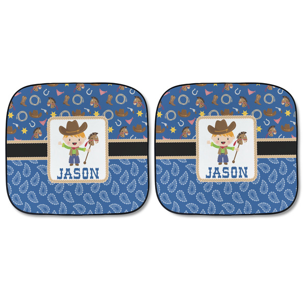 Blue Western Car Sun Shades - FRONT