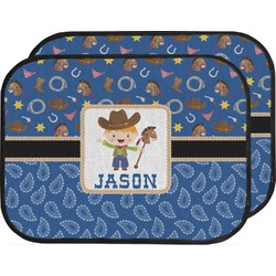 Blue Western Car Floor Mats (Back Seat) (Personalized)