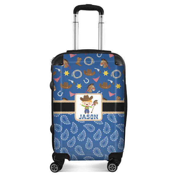 Custom Blue Western Suitcase - 20" Carry On (Personalized)