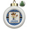 Blue Western Ceramic Christmas Ornament - Xmas Tree (Front View)